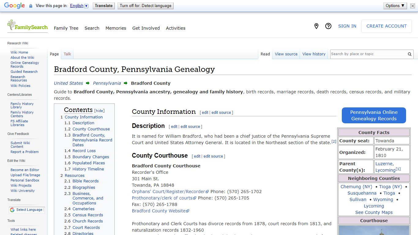 Bradford County, Pennsylvania Genealogy • FamilySearch